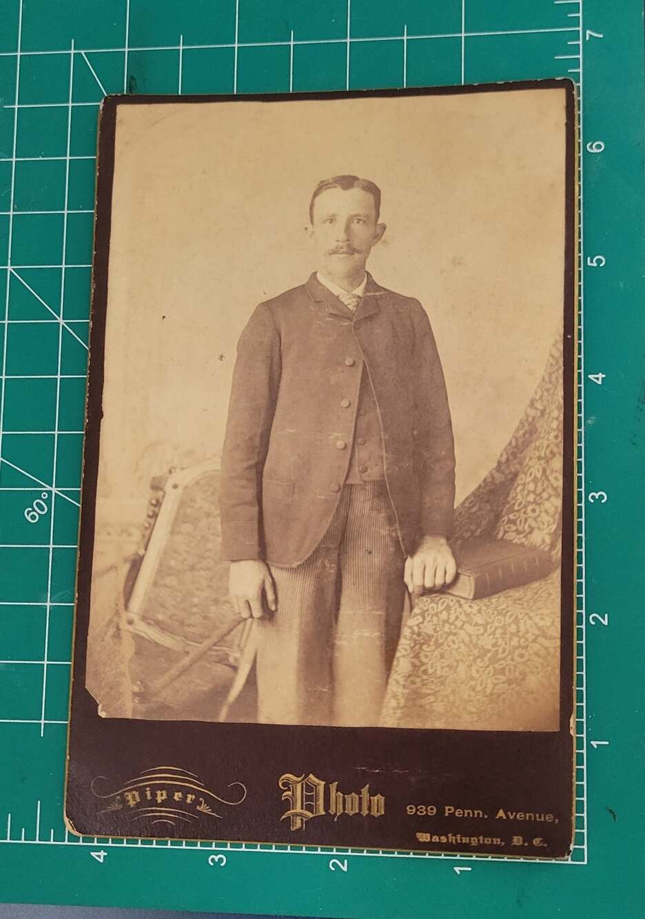 Antique Victorian Cabinet Card Dashing Gentleman Al Shaw Piper Washington DC